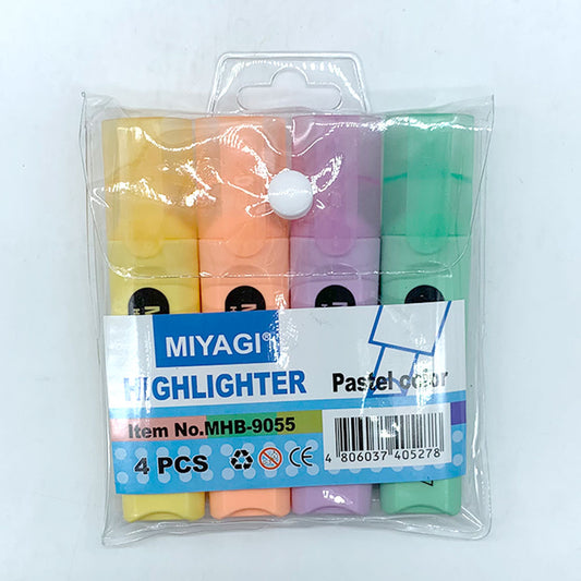 Highlighter Pen Set (4 Colors) – Pastel & Fluorescent for School & Office Supplies / Writing & Highlighting Tools
