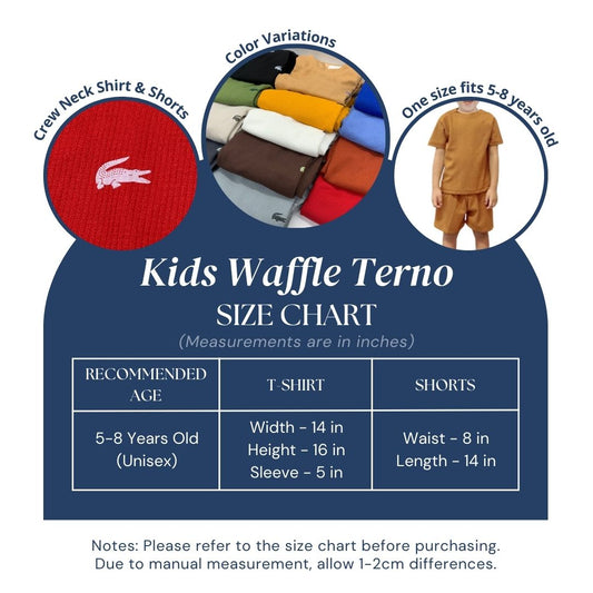 Kids Waffle Terno, 5-8 Years Old Outfit, Boys Girls Terno Pambata, Cotton Kidswear, Unisex Toddler Outfit