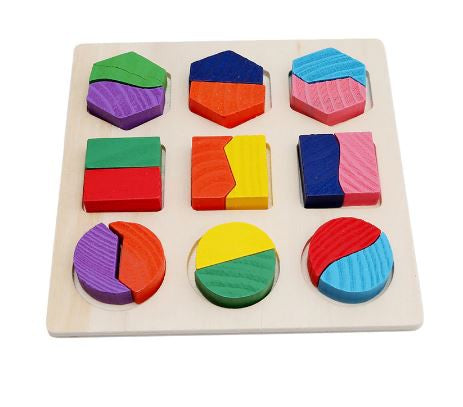 Wooden Learning Geometry Educational Toys Puzzle Montessori Early Learning