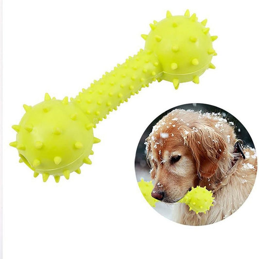 Pet rubber barbell environmentally friendly spiny dumbbell training dog pet cat dog bite-resist