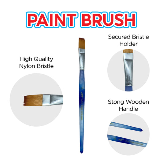 Joy Artist Paint Brush set 6 pieces and 3 pieces Flat Round Pointed Tip Paintbrushes, Nylon Hair Paint Brushes for Acrylic Oil Watercolor, Watercolor Brush