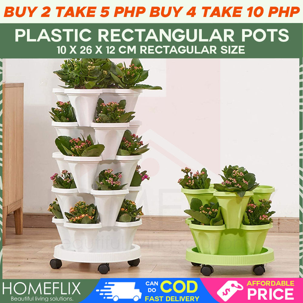 1 Piece Flower Pot Stacking Cultivation Pot Stackable Tower Vertical Flower Pot For Home Gardening