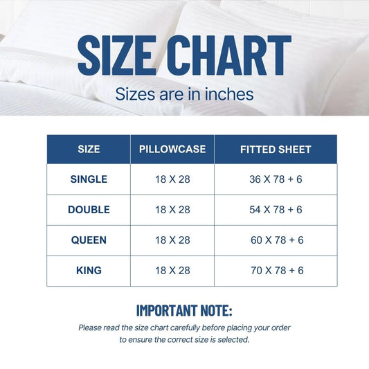 3-in-1 Plain Striped Cashmere Bedsheet Set – Corner Garterized Fitted Sheet with 2 Pillowcases / Plain Striped Cashmere (Single, Double, Queen, King)