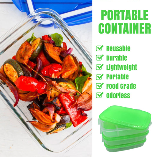 3-Layer Lunch Box with Partition – Stackable Bento Box | Transparent Bottom | Snap-On Plastic Carrier | Reusable & Lightweight Food Container