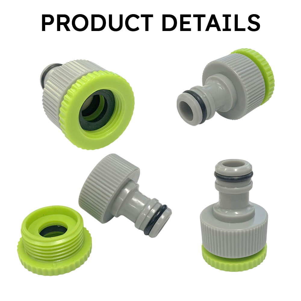 Adapter Tap, Garden Hose Connection Tap, Tap Connector, 2-in-1 Garden Screw Thread Tap Connector, Hose Connection Set for Garden Watering, Water Connection Adapter
