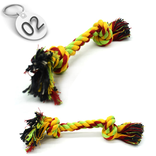 Durable Cotton Rope Dog Toy for Chewing & Tug-of-War | Pet Teething & Interactive Play | Colorful Braided Design