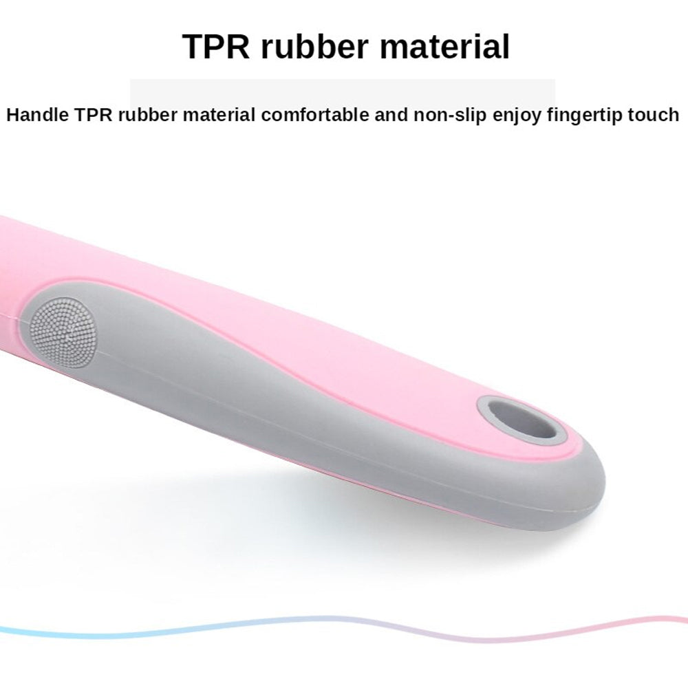 Pet Dematting Comb for Dogs & Cats – Dual-Sided Grooming Rake, Shedding & Knot Remover, Pink Handle