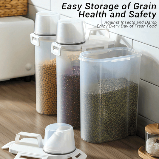 Plastic Food Container Home Sealed Rice Storage Box Cans Grains Kitchen Storage Tank Airtight Boxes