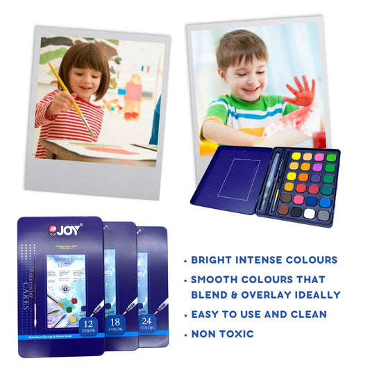 Watercolor Paint Tin Box Set High Class Color 12,18,24 Watercolor Paint Tin Box Set