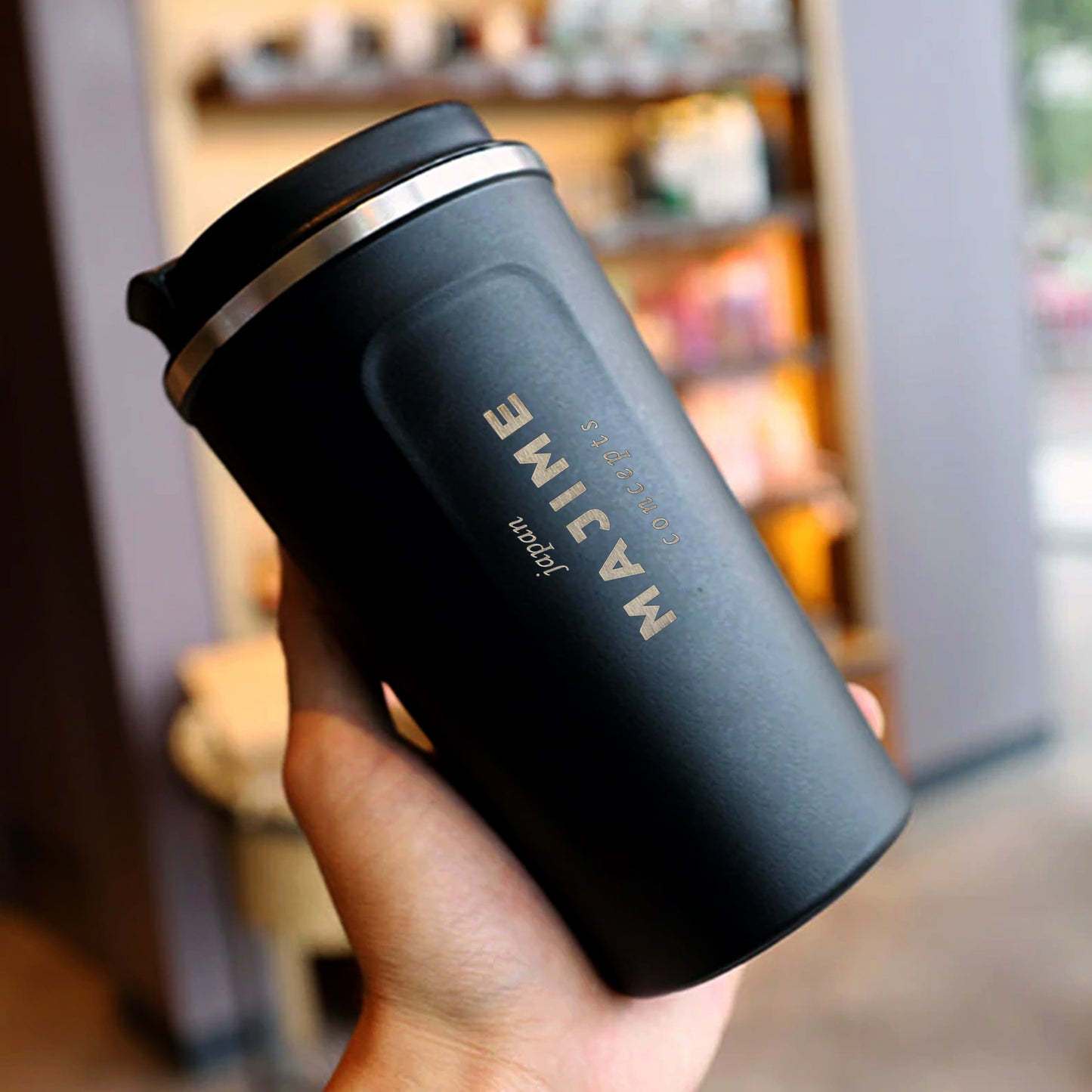MAJIME Japan Stainless Steel Thermal Tumbler 500ml – Insulated Travel Mug, Leakproof Coffee Cup