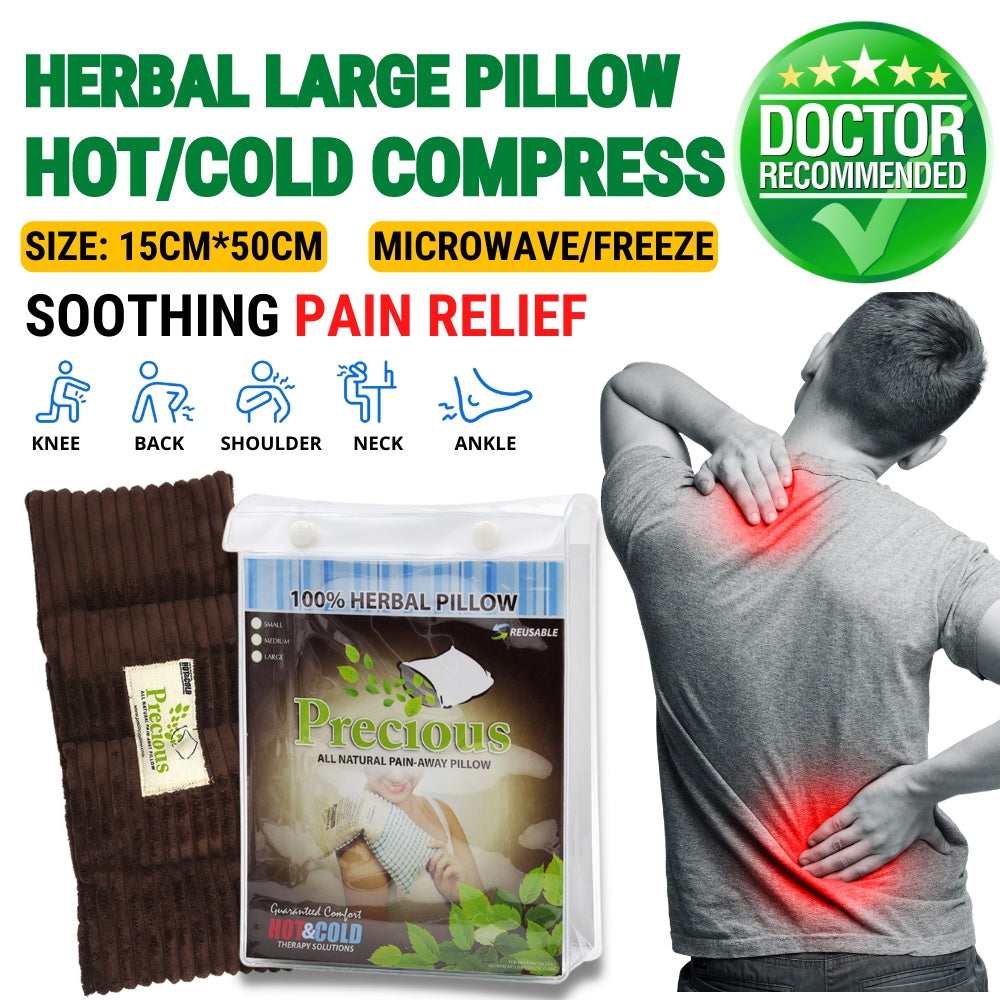 Precious Herbal Pad Hot & Cold Compress All-Natural Pain Relief for Muscle, Joint, & Stress Therapy
