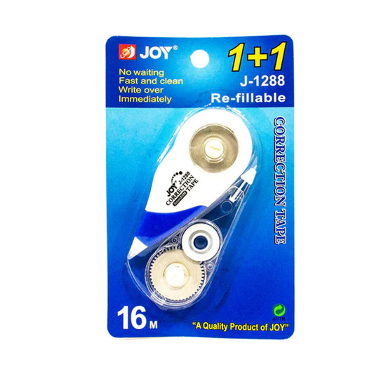 JOY J-1288 Correction Tape 16M | Refillable | Fast & Clean | 3 Colors (Black, Red, Blue) | Office & School Supply