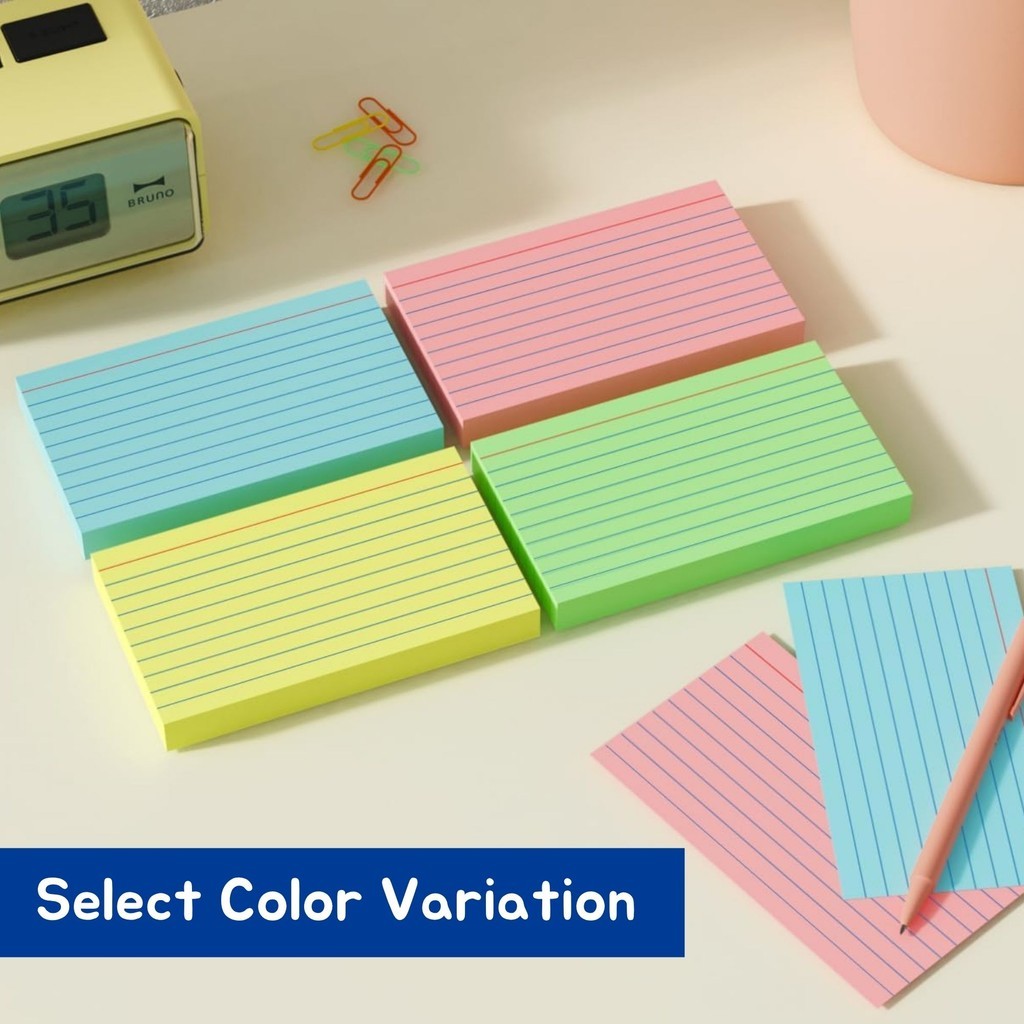 Costa Fouce Index Card Colored Lined Premium Quality 150gsm 100 Sheets per Pack Size 3x5 4x6 5x8