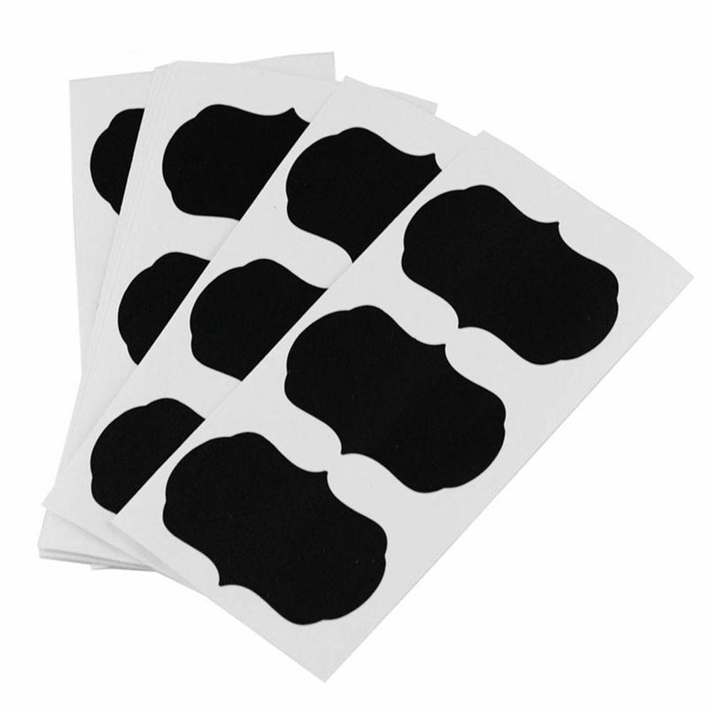 Chalkboard Labels Removable and Waterproof Blackboard Stickers for Mason Jars, Glass Bottle, Container, Canister, Storage Bins and Pantry - 15 Black Stickers