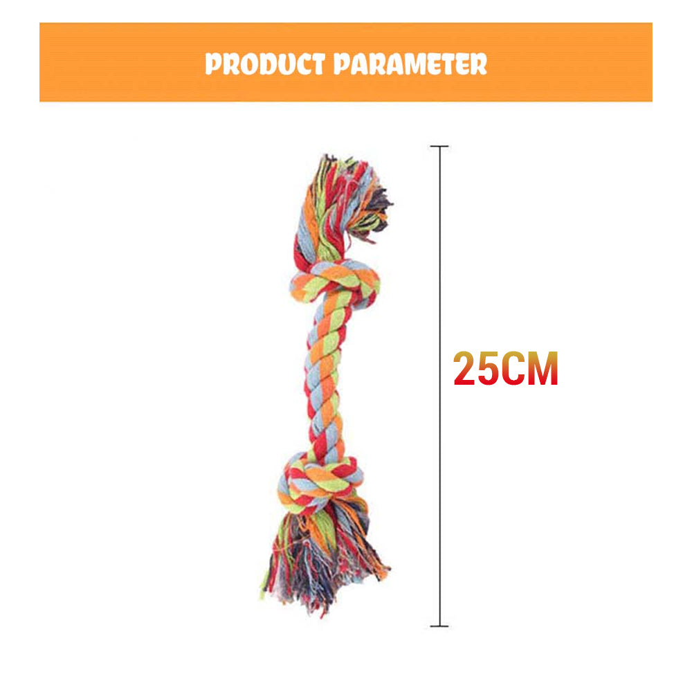 Durable Cotton Rope Dog Toy for Chewing & Tug-of-War | Pet Teething & Interactive Play | Colorful Braided Design