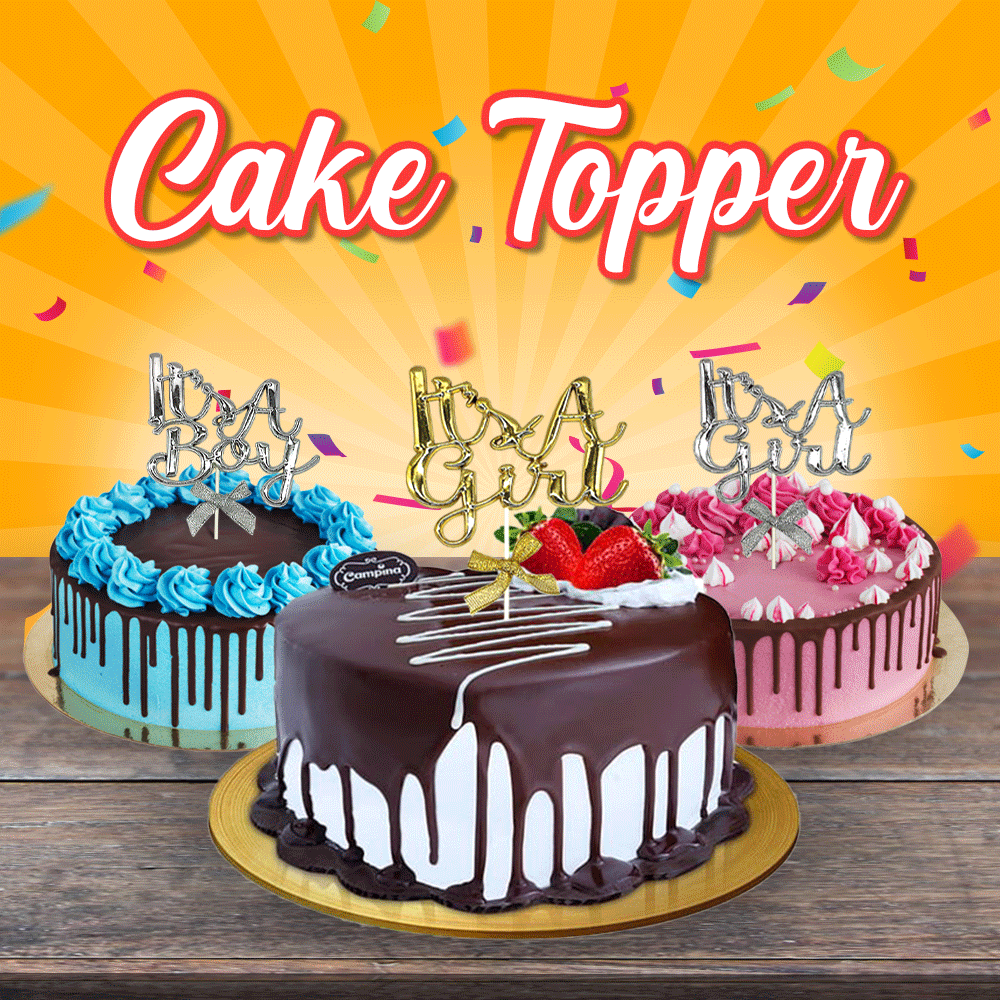 Cake Toppers for Baby Gender Reveal Party- Baby Shower Newborn Gender Party Decoration cake topper