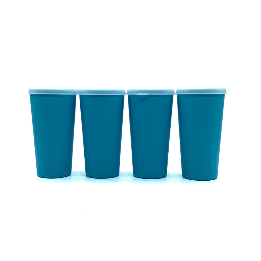 Plastic Drinking Cups with Snap-On Lid & Holder – Baso Tumbler for Kids | Everyday Use Drinkware for Indoor & Outdoor