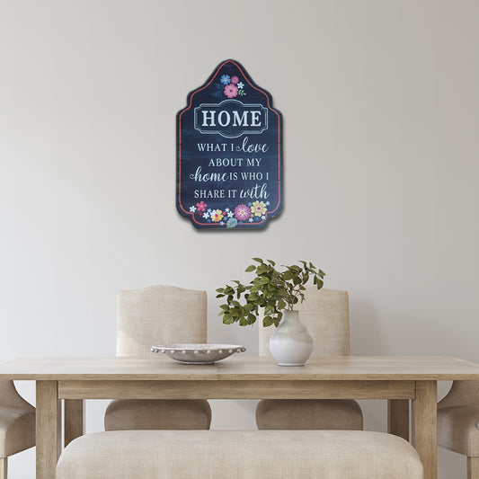 Rustic Wooden Wall Sign - Home Is Wherever I'm With You - Vintage Hanging Decor for Home & Cafe