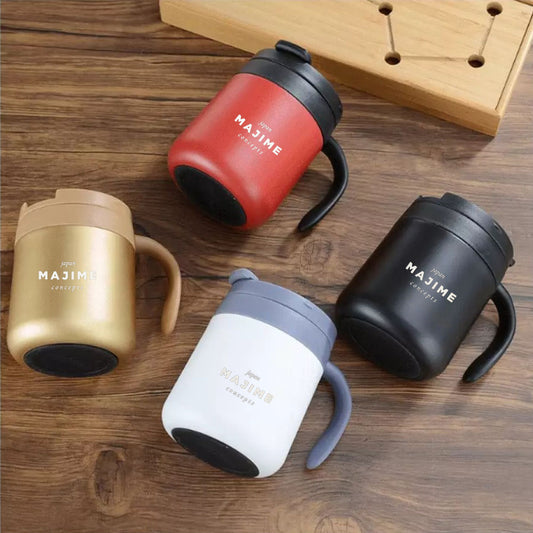 Vacuum Thermos Cup Stainless Steel Double Layer Mini Tea Coffee Cup With Lid Non-slip 350ml