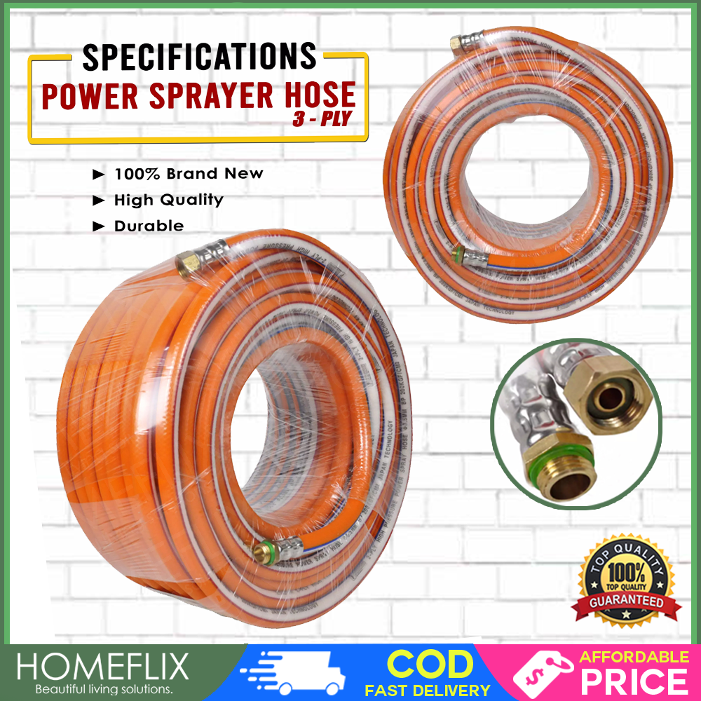 Powerhouse Orange Power Sprayer Hose 2 PLY 8.5mm PHI 10,15,20,30 meters