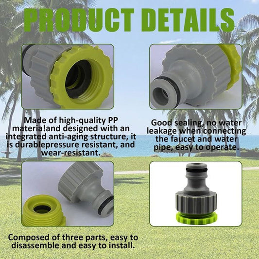 Adapter Tap, Garden Hose Connection Tap, Tap Connector, 2-in-1 Garden Screw Thread Tap Connector, Hose Connection Set for Garden Watering, Water Connection Adapter