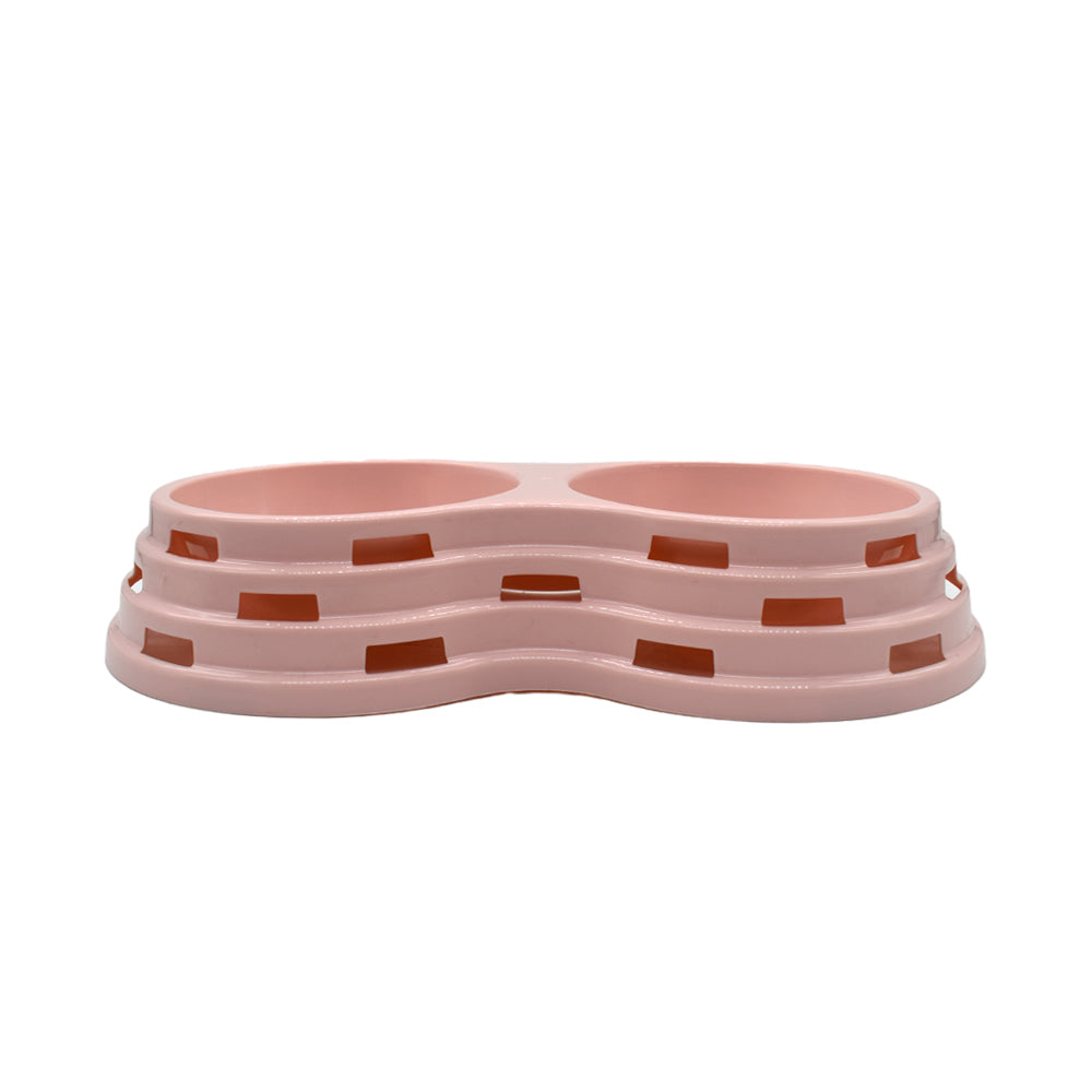Double Pet Feeding Bowl for Dogs & Cats - Non-Slip, Durable Food & Water Dish for Puppies & Kittens - Easy to Clean