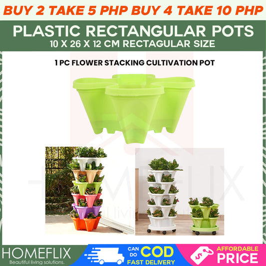 1 Piece Flower Pot Stacking Cultivation Pot Stackable Tower Vertical Flower Pot For Home Gardening