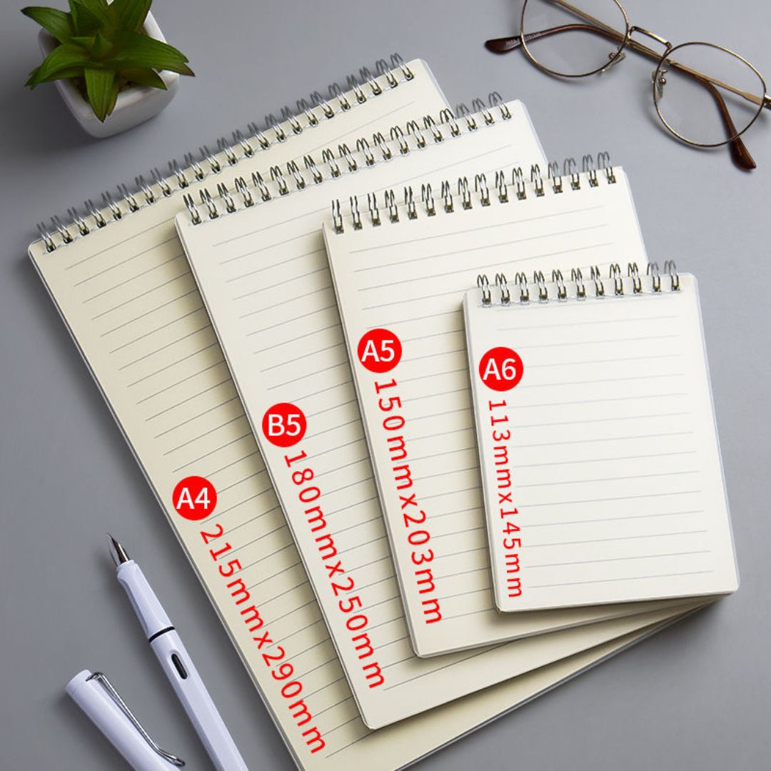 Notebook A5/B5 Dotted/Blank/Grid/Lined Page With Clear Cover For School Supplies Stationery | Choose Variations Dotted, Blank, Grid or Lined