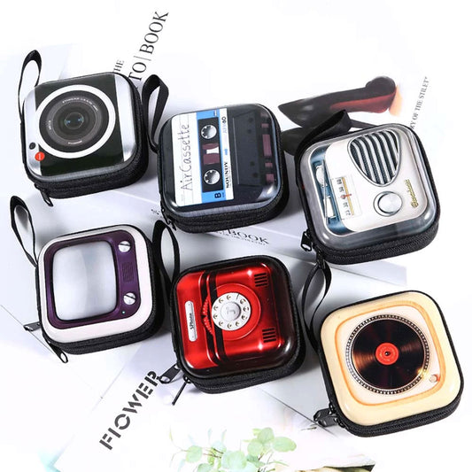 Portable Headphone Case Bag Mini Zipper Square Hard Storage Box Case for Headphone Memory Card Coin USB Cable Organize | Choose Your Favorite Colors
