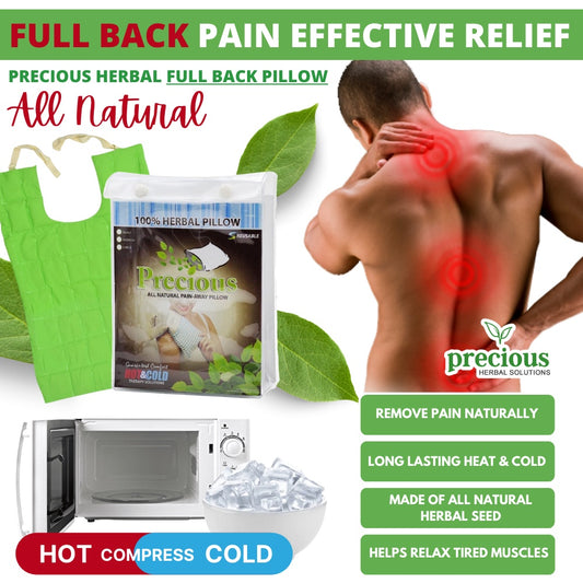 Precious Herbal Full Back Pillow Natural Pain Reliever Hot & Cold Compress Therapy 45x45cm