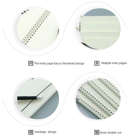 A5 A6 B5 Spiral book coil Notebook To-Do Lined Blank Grid Paper Journal Diary Sketchbook For School Supplies Stationery