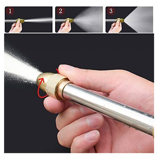 Water Gun for Car Wash, Cleaning Water Gun, Washing Spray Gun, Water Spray Gun Nozzle, Metal Car Washing Gun, with Full Brass Nozzle, Perfect for Garden, Watering Lawn, Car Washing, Pets Wash (Silver)