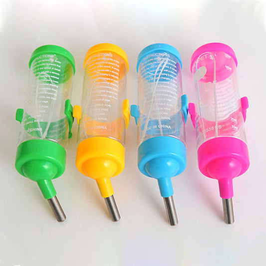 Plastic Water Bottle Dispenser Automatic Drinking Device For Small Animals Pet Drinking Bottles 250ml