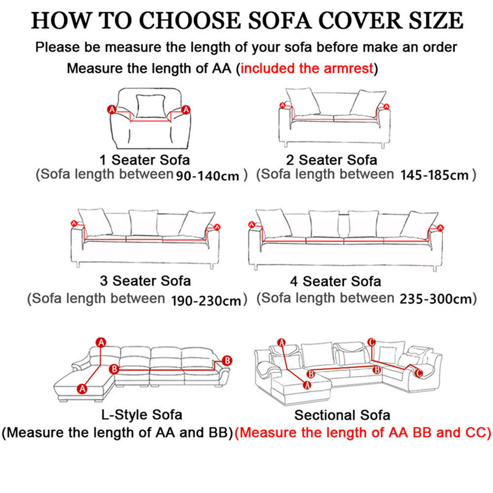 Christmas Sofa Cover Stretchable Couch Slipcover - Santa Claus Print, Holiday Decoration, 1/2/3 Seater Protector