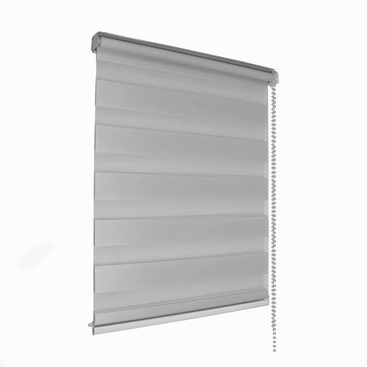 Zebra Blinds Window Roller Shades - Light Filtering Dual Layer Curtain - 80x180cm Blue - Home & Office Decor