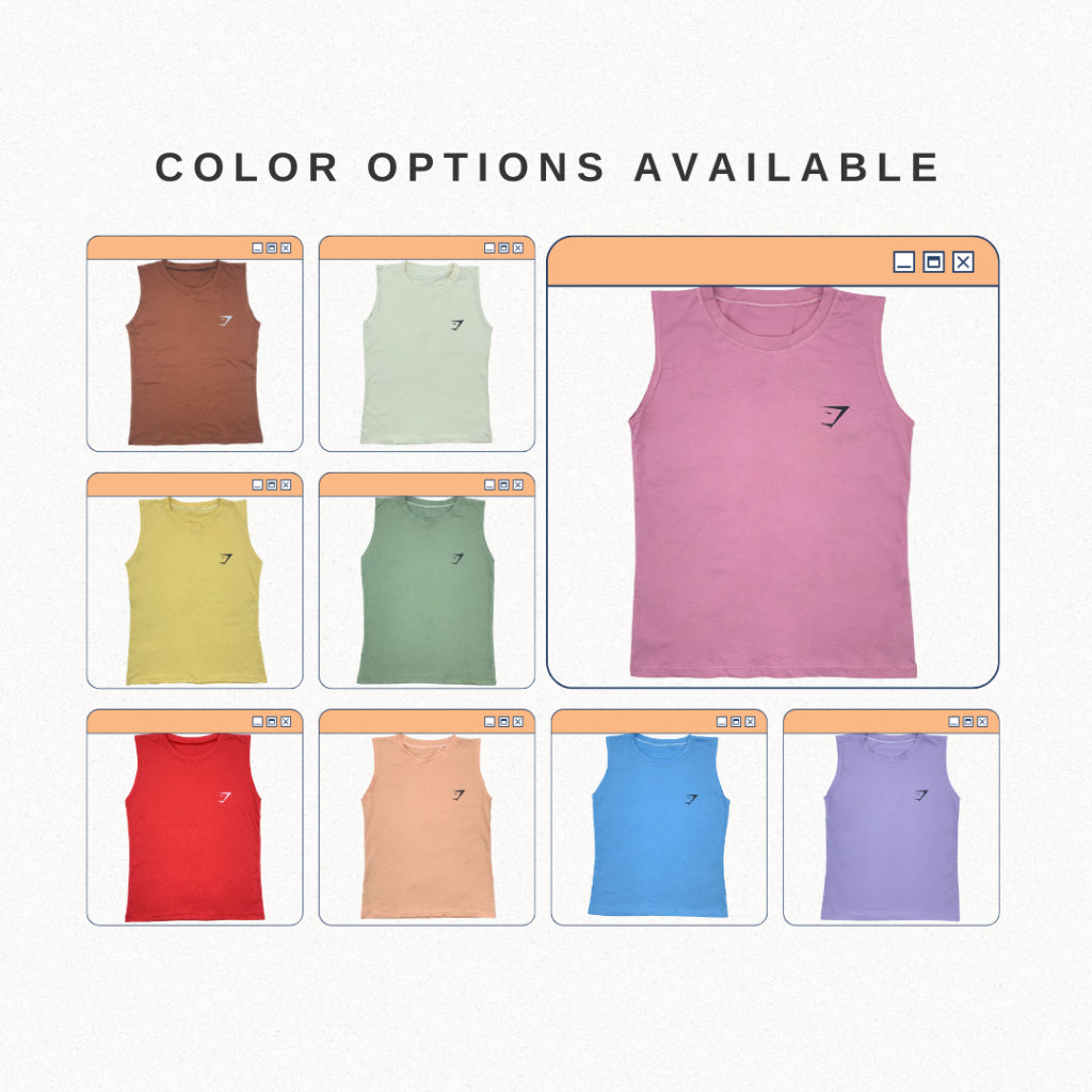 Teens' Muscle Shirt | Boys' Round Neck Cotton Tank Top | Teens Summer Tank, 6-12 Years Old