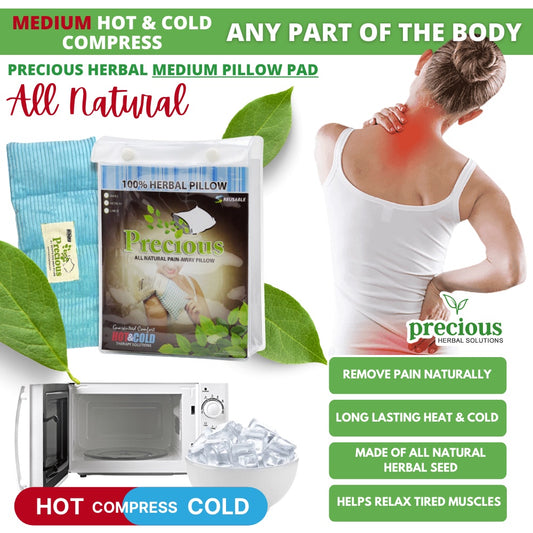 Precious Herbal Pad Relief Medium - All-Natural Hot & Cold Compress (Small, Medium, Large & Long)