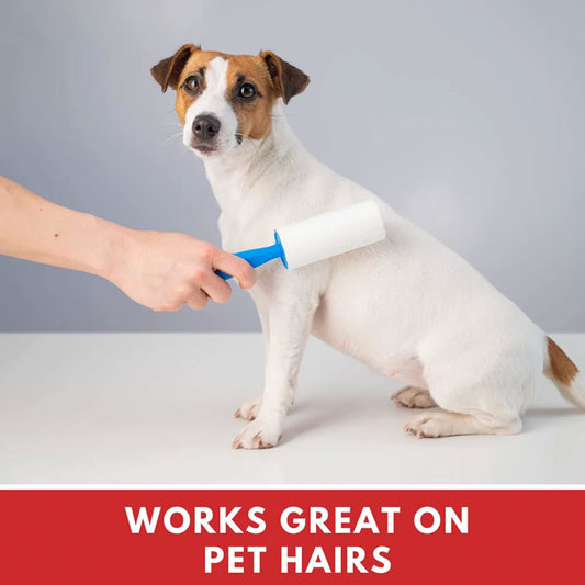 1Pcs Dust Remover Sticky Clothes Pet Dog Hair Fabric Fluff Roller Cleaner Accessories With 2 Extra Rolls 60 Sheets