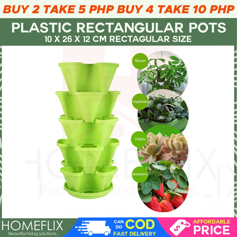 1 Piece Flower Pot Stacking Cultivation Pot Stackable Tower Vertical Flower Pot For Home Gardening