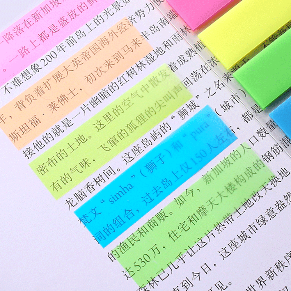 Joy Sticky Notes Arrow ,Rectangle Translucent Sticky Notes, Self-Sticky, Repositionable for Bible Journaling Study Office School Supplies