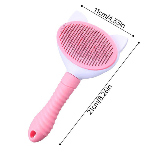 Cat Paw Self-Cleaning Pet Grooming Brush - Thin Needle Deshedding Comb for Cats & Dogs, Easy Hair Removal