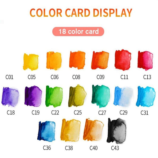 18/25/42 Solid Watercolor Paint Set With Water Brush Pen Foldable Travel Water Color Pigment