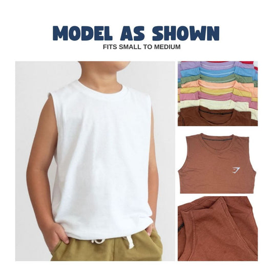 Teens' Muscle Shirt | Boys' Round Neck Cotton Tank Top | Teens Summer Tank, 6-12 Years Old