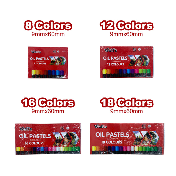 Oil Pastel 8/12/16/18 colors, Vibrant Color, Easy to Blend, for School Art