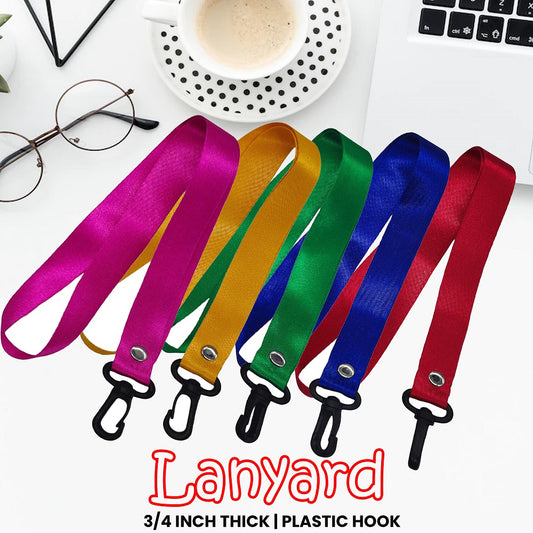 Colorful lanyard with Plastic Hook 3/4 Inch Wide Durable Neck Strap for ID, Badge, Key Office & Event Use