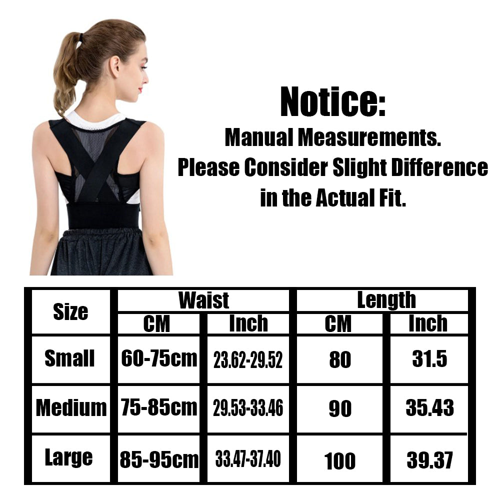 Posture Corrector Back Brace for Men & Women - Adjustable Shoulder Support for Spine Alignment & Pain Relief (S/M/L)