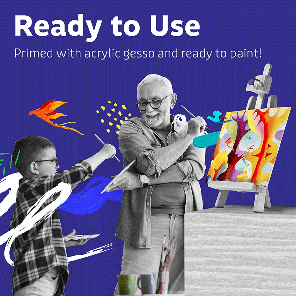 Canvas Panel 100% Pure Cotton Acid Free Acrylic Triple Gesso Primed 280GSM