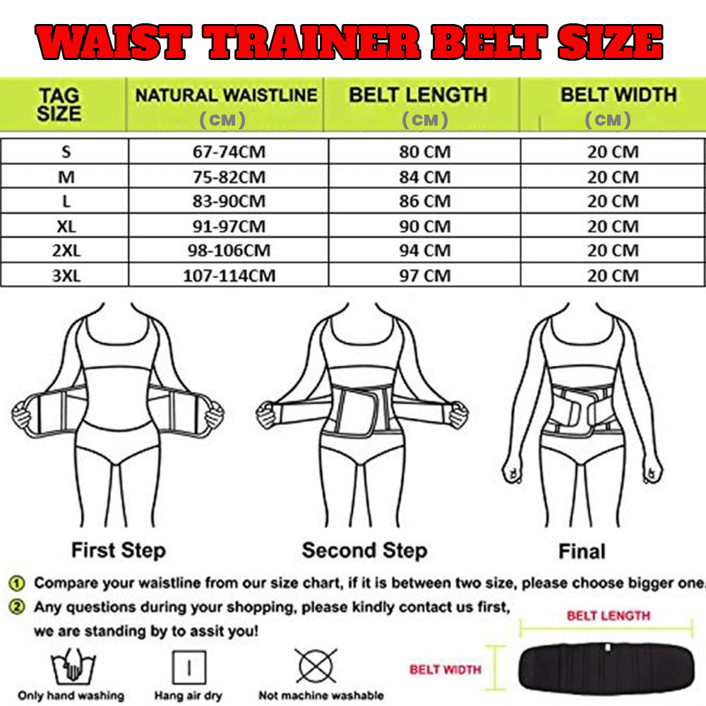 Adjustable Waist Trainer Belt for Women & Men | Slimming Body Shaper | Back Support & Posture Corrector