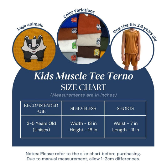 Kids Terno Shorts Muscle Tee | Sleeveless Active Tank | Stretchable Toddler Shirt Set | 3-5 Years Old Boys & Girls Outfit | Unisex Sando Terno for Daily Wear