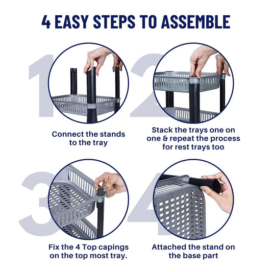 2/3/4-Layer Basket Shelf | Multi-Purpose Space-Saving Basket Organizer for Home & Kitchen